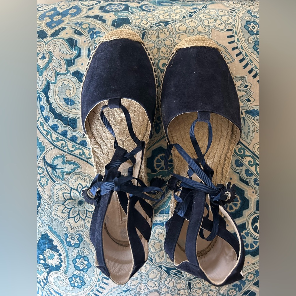 Boden  Navy Lace-Up Espadrilles Size EU 39 - EUC